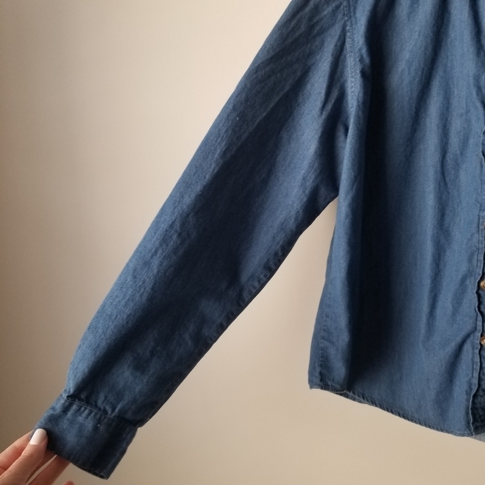 Pendleton Denim Blue Button Down Long Sleeve Shir… - image 6